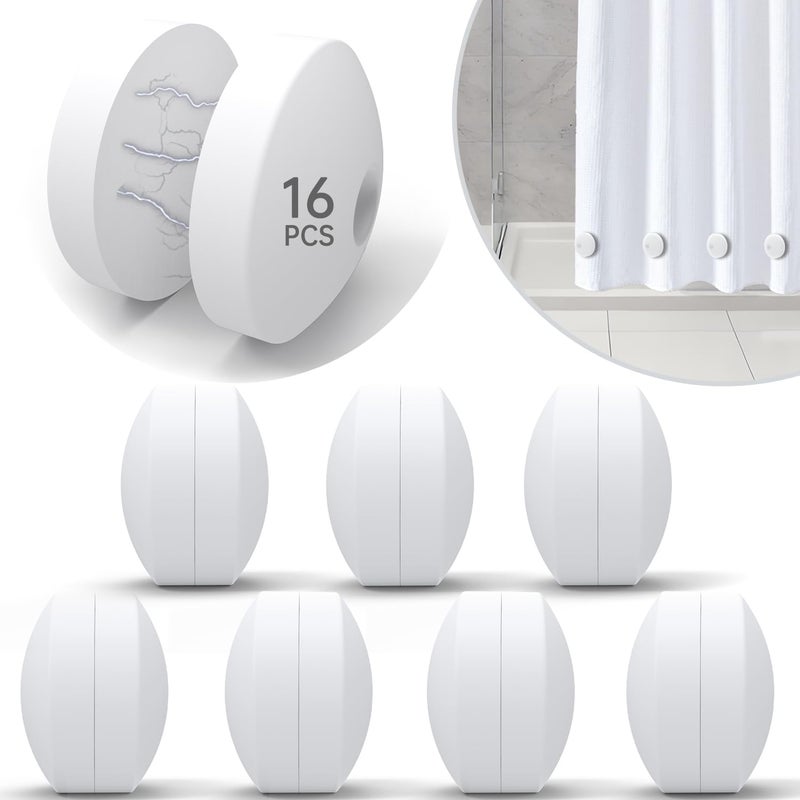 MtMinn Shower Curtain Weights - Silicone Fully Wrapped Rustproof Shower Curtain Magnets, No Sew, Waterproof, Anticollision - Heavy Outdoor Weighted Clips for Drapery, Tablecloth, Flag (8 Pairs) - Image 1